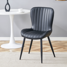 The Black Minimalist Ergonomic Dining Chair Comes In A Pack Of 4, With A Comfortable Design Of Extended And Curved Seat Cushions, Unlocking A Comforta