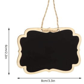 2pcs Office Use Message Business Wooden Small Blackboard Crafts Decoration Hanging Sign