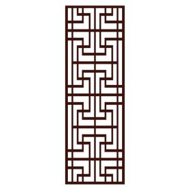 Imitation Redwood Lattice Window Film No Glue Chinese Style Sliding Door Static Window Film Frosted Glass Window Film; 15x39 inch