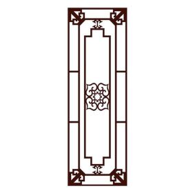 Chinese Privacy Frosted Glass Window Film Imitation Redwood Lattice Window Film No Glue Sliding Door Static Film; 15x39 inch