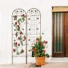 2 Pack Metal Garden Trellis 86.7" x 19.7" Rustproof Trellis for Climbing Plants Outdoor Flower Support Brown