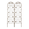 2 Pack Metal Garden Trellis 71" x 19.7" Rustproof Trellis for Climbing Plants Outdoor Flower Support Brown
