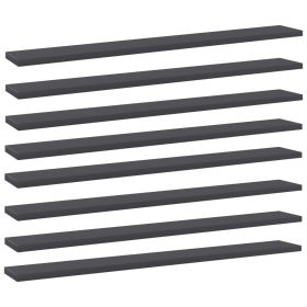 Bookshelf Boards 8 pcs Gray 31.5"x3.9"x0.6" Engineered Wood