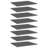 Bookshelf Boards 8 pcs High Gloss Gray 23.6"x19.7"x0.6" Engineered Wood