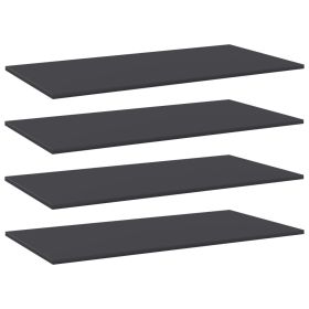 Bookshelf Boards 4 pcs Gray 31.5"x11.8"x0.6" Engineered Wood