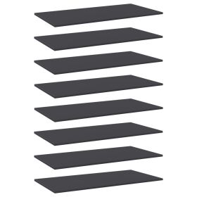 Bookshelf Boards 8 pcs Gray 31.5"x7.9"x0.6" Engineered Wood
