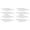 Bookshelf Boards 8 pcs High Gloss White 15.7"x19.7"x0.6" Engineered Wood
