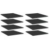 Bookshelf Boards 8 pcs High Gloss Black 15.7"x19.7"x0.6" Engineered Wood