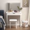 Vanity Desk Set With Mirror For Makeup, Makeup Table With 1 Drawer Storage Cosmetics