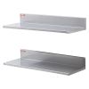 VEVOR 8.6" x 24" Stainless Steel Shelf, Wall Mounted Floating Shelving with Backsplash, 44 lbs Load Capacity Commercial Shelves