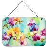 NEW Orchids in Watercolor Wall or Door Hanging Prints Aluminum Metal Sign Kitchen Wall Bar Bathroom Plaque Home Decor, 8HX12W, Multicolor