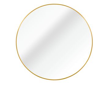 Gold 36 Inch Metal Round Bathroom Mirror