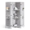 VEVOR Wood Room Divider, 4 Panel Wood Folding Privacy Screen, 66.9 Inches Tall Indoor Louvered Partition Divider, Portable Decoration Screen