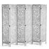 VEVOR Wood Room Divider, 6 Panel Wood Folding Privacy Screen, 66.9 Inches Tall Indoor Carved Partition Divider, Portable Decoration Screen