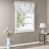 Diamond Sheer Embroidered Waterfall Valance White/Grey 38x46"