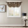 Faux Silk Waterfall Embellished Valance Bronze 38x46"