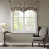 Jacquard Window Rod Pocket Valance With Beads Blue/Brown 50x18"