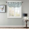 Faux Silk Waterfall Embellished Valance Dusty Aqua 38x46"