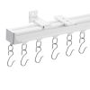 VEVOR Ceiling Curtain Track Set 11.8 FT/3.6 Meter Room Divider with Hooks White