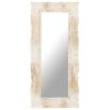 Mirror White 43.3"x19.7" Solid Mango Wood