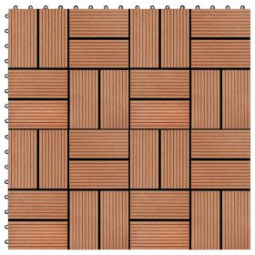 11 pcs Decking Tiles WPC 11.8"x11.8" 1 sqm Teak Color