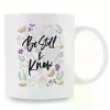 1pc Be Still & Know Ceramic Coffee Mug, 11oz Floral Butterfly Print, No Feathers, Perfect for Office & Home Decor,