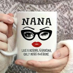 1pc coffee mug, 1 11oz Fun Grandma Water Cup - Unique Summer/ Winter Drink Set for Home Decor, Office supplies,