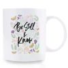 1pc Be Still & Know Ceramic Coffee Mug, 11oz Floral Butterfly Print, Office & Home Decor, Tea Cup, Wine Set,