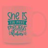 1pc Ceramic Coffee Mug 11oz - "She Is Far More Precious Rubies" Humorous Quote, Ideal for Office & Home Decor,