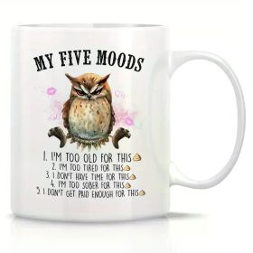 1pc, 11oz, My Five Moods Coffee mug, Home Decor, Room Decor, Birthday Gift, Party Gift