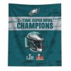 Philadelphia Eagles NFL 2025 Super Bowl LIX Multi Champ Legends Wall Hanging 34X40 Inches