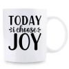 1pc Inspirational Ceramic Coffee Mug 11 oz - "Today I Choose Joy" White Office Mug for Home & Office Decor,