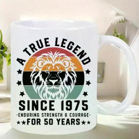 50Th Birthday 11 Oz Ceramic Coffee Mug, Home Decor, Reusable, Hand Wash Only Office Supplies, Room Decor,
