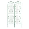 2 Pack Metal Garden Trellis 86.7" x 19.7" Rustproof Trellis for Climbing Plants Outdoor Flower Support Green