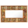 Mirror with Buddha Cladding 31.5"x19.7" Solid Reclaimed Wood
