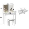 Vanity Desk Set With Mirror For Makeup, Makeup Table With 1 Drawer Storage Cosmetics
