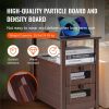 VEVOR Farmhouse End Table, Narrow Night Stand with USB Ports and Outlets, 4 Tiers End Table Side Table Coffee Table with Storage Cabinet and 2 Drawers