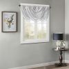 Faux Silk Waterfall Embellished Valance Silver 38x46"