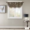Faux Silk Waterfall Embellished Valance Bronze 38x46"