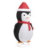 Decorative Christmas Snow Penguin Figure LED Luxury Fabric 6 ft