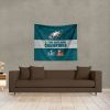 Philadelphia Eagles NFL 2025 Super Bowl LIX Multi Champ Excellence Wall Hanging 50X60 Inches