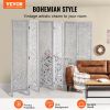 VEVOR Wood Room Divider, 6 Panel Wood Folding Privacy Screen, 66.9 Inches Tall Indoor Carved Partition Divider, Portable Decoration Screen