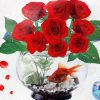 Rose Fishbowel - Wall Decals Stickers Appliques Home Decor