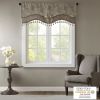 Jacquard Window Rod Pocket Valance With Beads Blue/Brown 50x18"