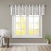 Fretwork Print Grommet Top Window Valance Ivory/Grey 50x18"