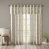 Fretwork Print Grommet Top Window Valance Beige/Grey 50x18"