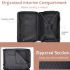 Luggage Sets 3 Piece, Hard shell ABS Lightweight Durable Suitcases with Double Spinner Wheels 20/24/28 Inch (Black Brown)