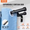 VEVOR 1 Inch Double Curtain Rods 36 to 72 Inches(3-6ft), Drapery Rods for Windows 24 to 68 Inches, Telescoping Dual Curtain Rod with Round Finials