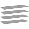 Bookshelf Boards 4 pcs Concrete Gray 39.4"x15.7"x0.6" Engineered Wood