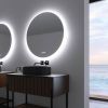 32 in. Round Acrylic Framed Dimmable Anti-Fog LED Bathroom Vanity Mirror